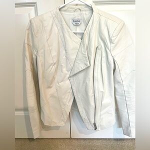 Bebe White leather / Knit Moto Jacket